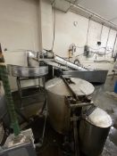 S/S WATER BATH WITH INCLINE CONVEYOR,INCLINE CONVEYOR EQUIPPED WITH DAYTON 1725 RPM DRIVE MOTOR, 1/2