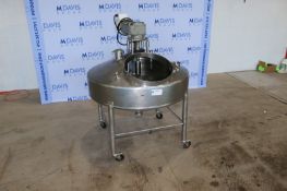 Aprox. 50 Gal. S/S Single Wall Tank,with Top Mounted Agitation Motor, Internal Tank Dims.: Aprox. 8