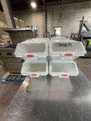 (8) RUBBERMAID INGREDIENT BINS (RIGGING, LOADING, SITE MANAGEMENT FEE $25)