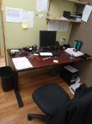 OFFICE DESK AND CHAIR (LOCATED IN MADISON, WI)(RIG FEE $50)
