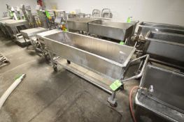 S/S Portable Trough, Internal Dims.: Aprox. 63-1/2