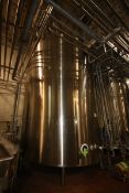 DCI 7,500 Gal. S/S Vertical Jacketed Tank, S/N JS1249A, with Top Mounted Agitation Motor &