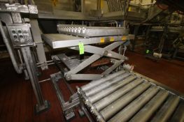 S/S Scissor Lift Table, with Section of Rollers, Aprox. 56
