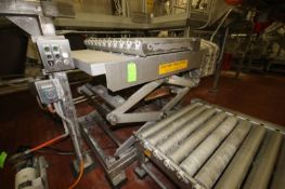 S/S Scissor Lift Table, with Section of Rollers, Aprox. 56