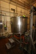 250 Gal. S/S Single Wall Vertical Tank, Internal Dims.: Aprox. 36