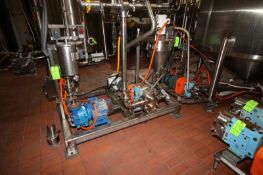 S/S Blending Skid, with Waukesha Cherry-Burrell Positive Displacement Pump, M/N 130, S/N