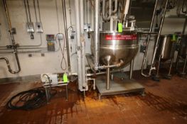 Hamilton 200 Gal. S/S Kettle, Style SA, S/N D2377-1, Max. Work Press. 125 PSI @ 343 F, Hyd. Test