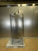 400 Gal. S/S Single Wall Tank, with (3) Probe Level Sensor & CIP Spray Ball, with S/S Slant