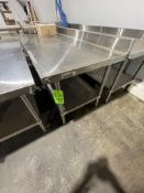 REGENCY S/S TABLE WITH S/S BOTTOM SHELF AND BACKSPLASH APPROX. 72'' X 30'' X 33