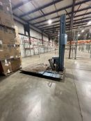 COUSINS PACKAGING PALLET WRAPPER, MODEL LP2100, S/N 150300-21-2493, WITH PALLET TURNTABLE, 115 VOLT,