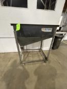 PORTABLE BEAN HOPPER, MOUNTED ON CASTERS, APPROX. OVERALL DIMS: 44