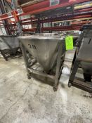 S/S PORTABLE CONE-BOTTOME TOTE / BIN, APPROX. 52