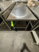 REGENCY S/S TABLE WITH S/S BOTTOM SHELF AND BACKSPLASH APPROX. 72'' X 30'' X 33