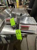 (2) OHAUS DIGITAL PLATFORM SCALES, VALOR 1000, MODEL V11P3, APPROX. PLATOFMR DIMS: 10