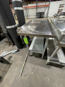 S/S TABLE WITH S/S BOTTOM SHELF AND BACKSPLASH APPROX. 60'' X 24'' X 36