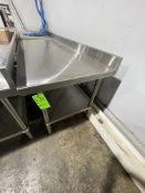 REGENCY S/S TABLE WITH S/S BOTTOM SHELF AND BACKSPLASH APPROX. 72'' X 30'' X 33