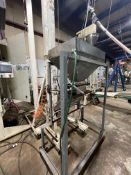 S/S PORTABLE VIBRATORY FEEDER WITH B.F. GUMP BUCKET CONVEYOR, VIBRATORY HOPPER APPROX. DIMS: 32