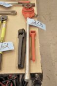 Ridgid Die Handle with Die and (2) Strap Style Pipe Wrenches