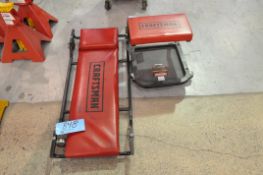 Lot-(1) Craftsman Mechanic's Floor Creeper and (1) Rolling Seat