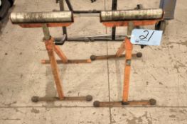 Pair Adjustable Height Roller Feed Stock Stands, (Bldg 1)