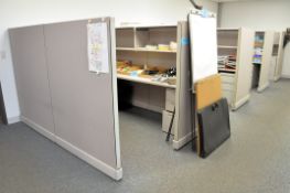 Lot-6 Station Cubicle Partition Work System, (Computer Electronics Not Included)