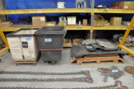 Lot-Rubber Station Mats on (1) Pallet with (2) Various Portable Hampers
