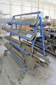 Lot-(1) Double Sided A-Frame Steel Stock Rack, Portable, with (1) 3-Section Die Rack
