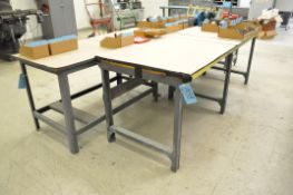 Lot-(5) Standard Work Benches, (1) Wood Layout Table and (1) Stainless Steel Table