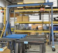 Portable A-Frame Gantry Crane with CM Valustar 1-Ton 2-Way Pendant Controlled Electric Hoist