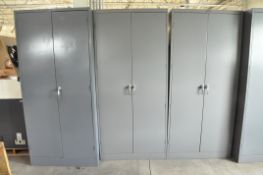 Lot-(4) Cabinets and (1) Shelving Unit with Various Electrical Components Contents