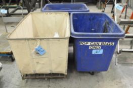 Lot-(2) 16-Cubic Feet Portable Poly Utility Tubs & (1) Dandux 20-Bushel Cloth Sided Portable Hamper