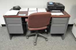 Lot-(2) Desks, (2) Chairs, (1) Credenza and (1) File Cabinet, (Bldg 2)