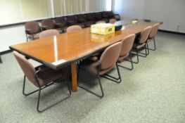 14' x 4' Conference Table with (9) Chairs, (Bldg 2)