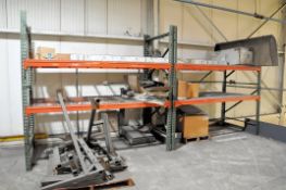 Lot-Various Contents of (3) Sections of Pallet Racking on Mezzanine