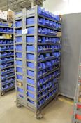 Portable Double Sided Parts Bin Shelving Unit with Nuts, Bolts, Washers, etc. Contents