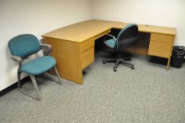 Lot-(5) Desks, (5) Chairs and (3) Pedestal Bases, (Bldg 2)