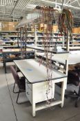 Lot-(2) Electronic Testing Stations and (2) Folding Tables, (Contents on Tables Not Included)