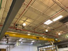 Alpha 2000, 10 Ton Single Girder Bottom Running Crane, Dual 5-Ton Hoists