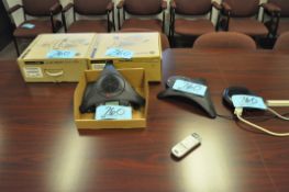 Lot-(4) Polycom Conference Phones, 1Ten Video Link and (1) Keebox