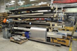 Lot-Various Steel and Aluminum Stock Cutoffs on (1) Side of Cantilever Rack, (Rack Not Included)