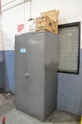 Lot-(3) 2-Door Storage Cabinets with Various Janitorial Supplies Contents