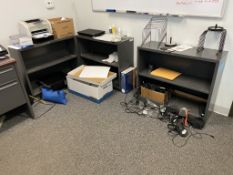 Lot-(1) Desk, (3) Chairs and (3) Bookcases (1) Round Table in (1) Offices, (1st Floor Offices)
