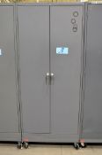 Lot-2 Door Portable Storage Cabinet with Misc. Electrical and Component Contents