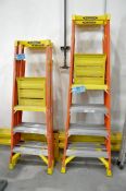 Lot-(2) Werner 4' and (2) 3' Podium Step Ladders, 300-Lbs. Capacity