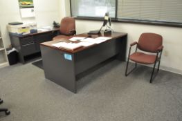 Lot-(2) Desks, (6) Chairs and (1) Bookcase in (1) Office, (1st Floor Offices)