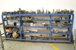 Lot-Various Short Lengths and Degree Brake Dies on (1) Rack, (Rack Not Included)