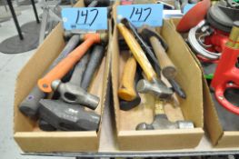 Lot-Ball Peen, Claw and Sledge Hammers in (2) Boxes, (Bldg 1)