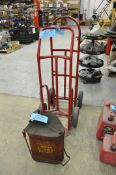 Lot-(2) 2-Wheel Hand Carts and (1) Rag Safety Can, (Bldg 2)