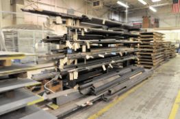 Lot-Various Steel Stock Cutoffs on (1) Side of Cantilever Rack, (Rack Not Included)