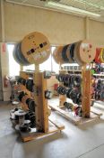 Lot-(4) Portable Wire Spool Carts with Various Wire Spools